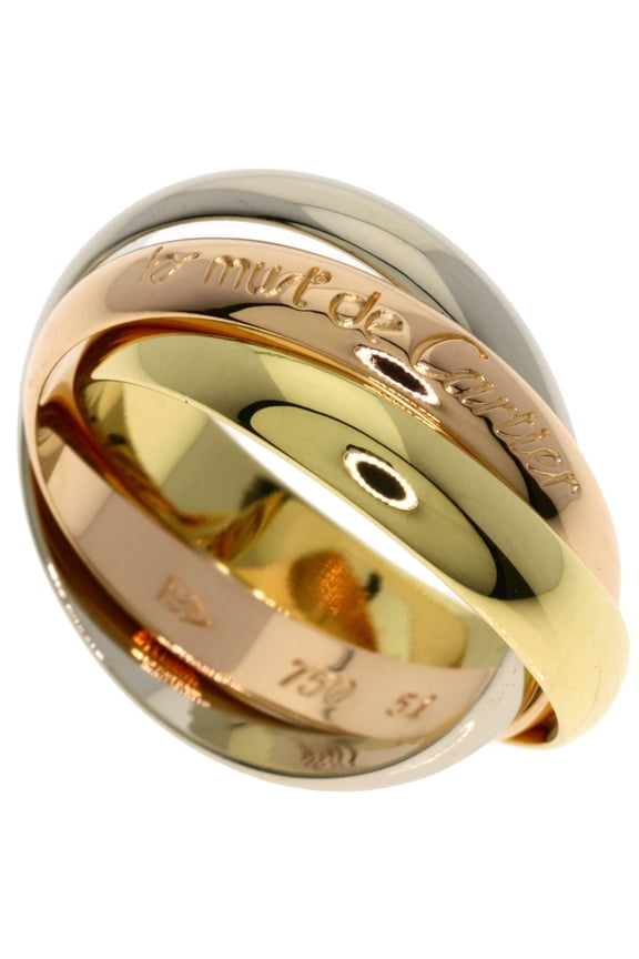 Pre-Owned Cartier Trinity #51 Ring, 18K Pink Gold/18K Yellow White Gold, Women's, CARTIER