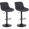 thumbnail image 1 of Furniture Swivel Bar Stools Set of 2, Bar Chairs Adjustable Height Bounded Leather Counter Height Barstools and Sturdy Metal Handel Kitchen Island Stool Black, 1 of 2
