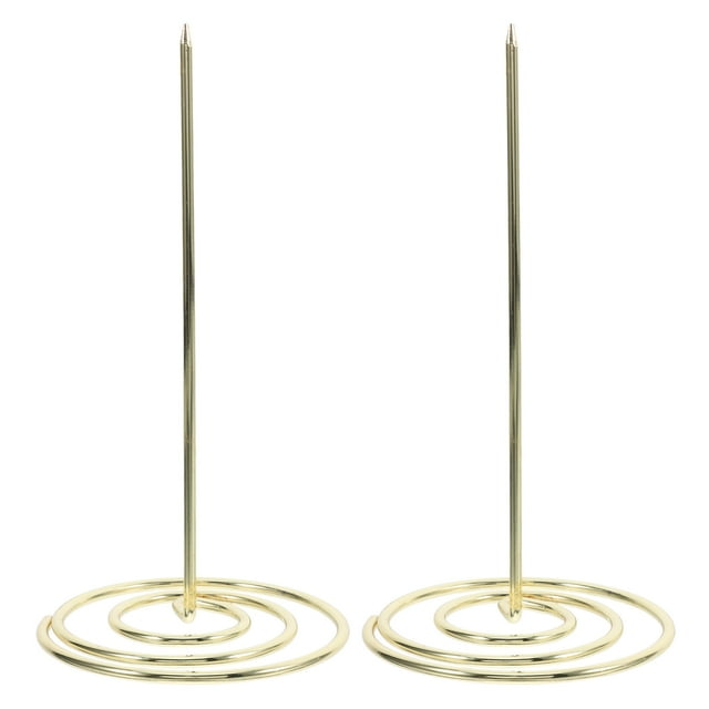 Shisuyan 2 Pcs Golden Menu Summons Fork Invoice Document Notes Metal Needle Folder Storage Products for Office Home Kitchen