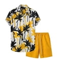 thumbnail image 3 of JAJAHO Mens Hawaii Lightweight Casual 2 Piece Outfits Short Sleeve Button Down Collared Shirt And Shorts Set Summer Beach Vacation Soft Outfit, 3 of 7