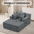 thumbnail image 2 of GAZHOME Oversized Chaise Lounge Chair Indoor, Corduroy Upholstered Sofa Bed, Cloud Floor Sofa Bed, Comfy Sleeper Couch Reading Chairs for Bedroom Living Room, No Assembly, Grey, 2 of 8