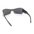 thumbnail image 4 of Womens Wrap Rimless Shield Plastic 80s Color Mirror Sunglasses Slate - Teal Mirror, 4 of 4