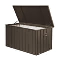 thumbnail image 1 of Kaimei 200 Gallon Deck Box - Large Weatherproof Storage Container for Patio Cushions, Tools, and More - Dark Brown Steel, 1 of 4