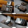thumbnail image 6 of Dteck Wallet Case For Samsung Galaxy Z Flip 5, Magnetic Leather Zipper Wallet with RFID Blocking Card Holder Slots Shockproof PC Stand Cover With Shoulder Strap,Coffee, 6 of 9
