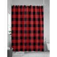 thumbnail image 5 of Black and Shower Curtain Set ，Waterproof Fabric Shower Curtains White Buffalo Checked Plaid Christmas Shower Curtains for Bathroom,Bathroom Decor 72"x96", 5 of 6