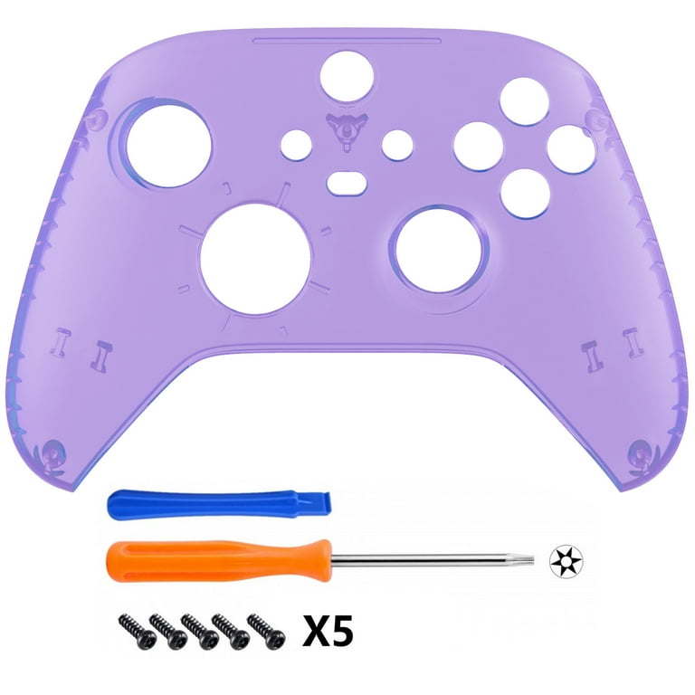 eXtremeRate Clear Atomic Purple Replacement Faceplate Front