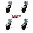 thumbnail image 2 of 3 Inch Black Neoprene Rubber Casters – Side Mount Brackets - Set of 4 – SCC, 2 of 2