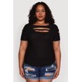 thumbnail image 2 of Womens Plus Size Cut Out Crew Neck Tee, 2 of 5