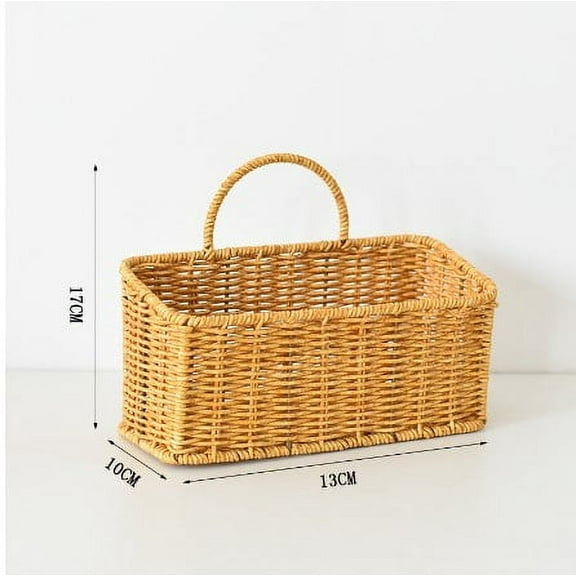 RENACLIPY Door Hanging Basket Rattan Hanging Basket Khaki 1Pcs