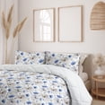 thumbnail image 2 of Ambesonne Floral Down Alternative Quilt Comforter, Delicate Spring Flowers Art, King, Ceil Blue Coconut and White, 2 of 5
