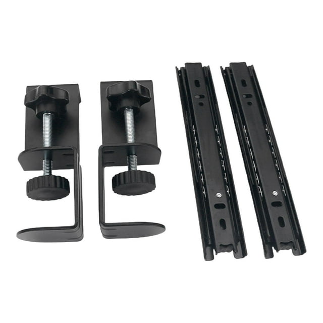 Milaget Clamp and Rail Set DIY Computer Keyboard Tray Keyboard Organizer Clamp Slide Out Normal Rail
