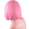 thumbnail image 5 of Peluca rosa pastel de bob corto con flequillo para mujer Pelucas sintéticas rosa suave resistentes al calor hasta los hombros de 12 pulgadas (rosa) JAMW Sencillez, 5 of 5