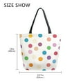 thumbnail image 5 of FORMRS Womens Canvas Tote Bag with Zipper Inner Pocket Shoulder Handbag, Polka Dot, 5 of 7