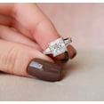 thumbnail image 2 of SOLITAIRE JEWELS 3.00CT Princess & Tapered Baguette Cut Three Stone Moissanite Engagement Ring Solid 18k White Gold, 18k White Gold Solitaire Ring, 2 of 6
