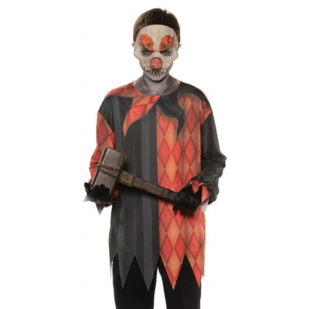 Photo Real Top Child Costume Evil Clown - Medium