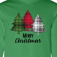 thumbnail image 4 of Inktastic Merry Christmas Plaid Trees Long Sleeve T-Shirt, 4 of 5
