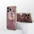 thumbnail image 5 of for iPhone 17 Pro Max Case with Ring Holder, iPhone 17 Pro Max Cover, Kickstand Magnetic Plating Frame TPU Shockproof Anti-Scratch Slim Girls Women Men Case Cover for iPhone 17 Pro Max, Lightpurple, 5 of 5
