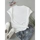 thumbnail image 2 of Slogan and Luggage Print Short Sleeve T-Shirt Graphic Tees Women Tops, 2 of 4