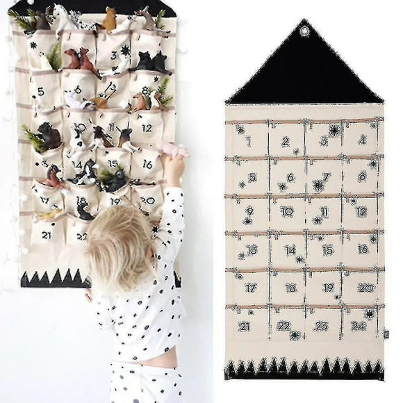 24 Advent Calendar Christmas Countdown Xmas Hanging Pockets Gift