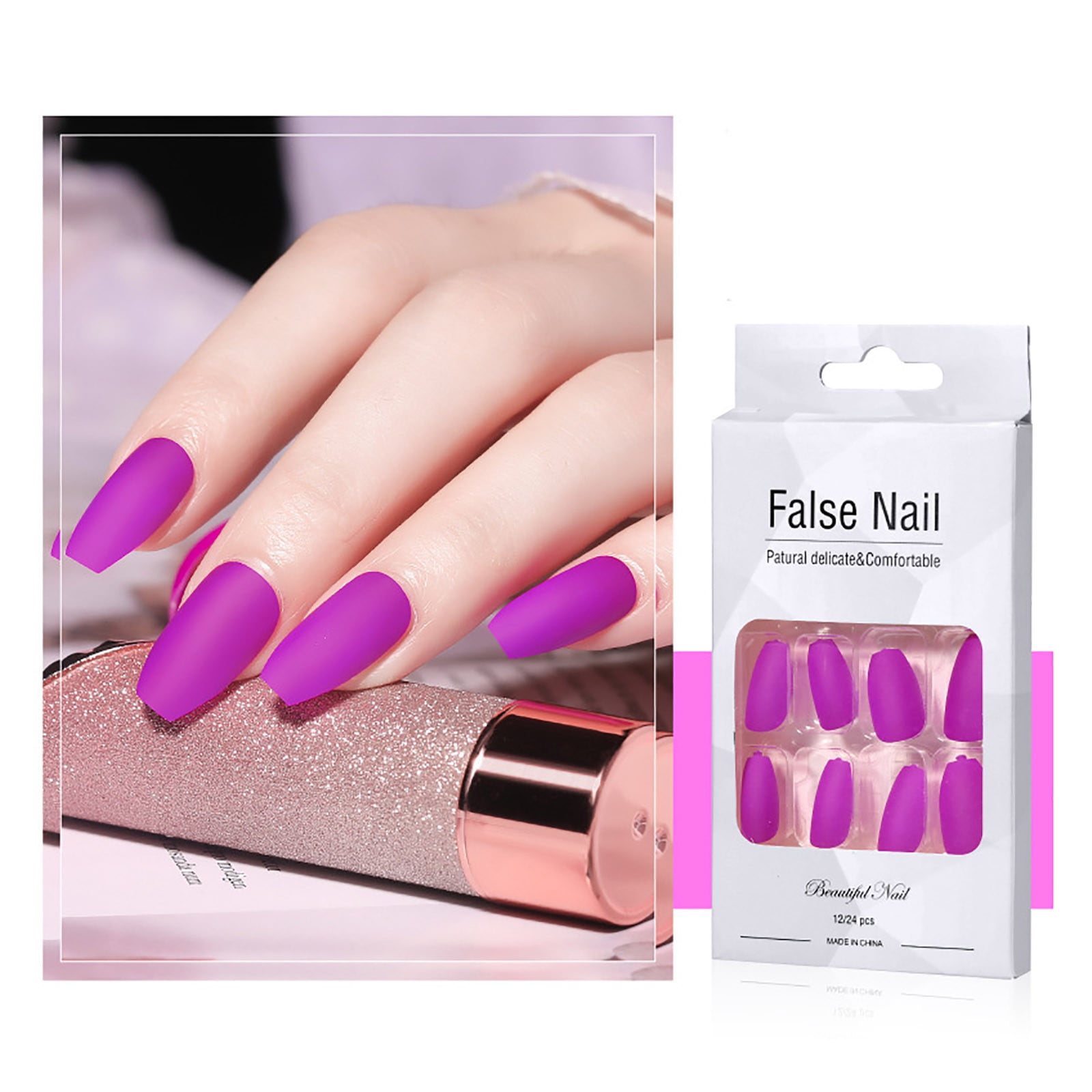 Press on Nails Artificial Nail Manicure Tool Full Cover Tips Fake FALSE ...