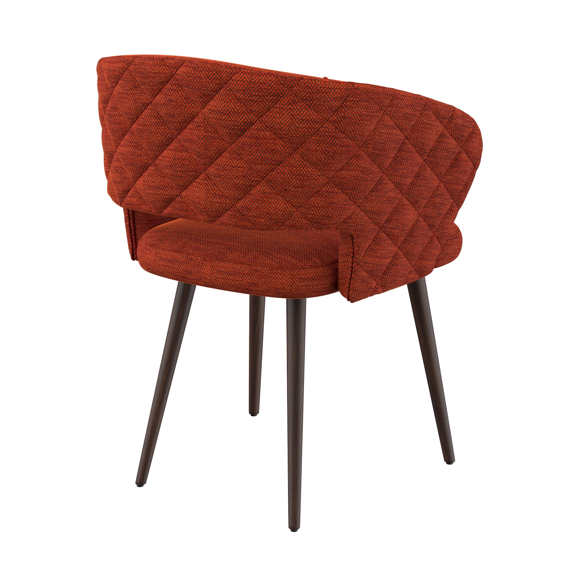 Ottomanson Palermos Mid Century Modern Easy Assembled Kitchen Dining Chair, Orange, Set of 2