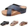 thumbnail image 6 of Platform Wedge Slides Sandals for Women 2025 Fashion Casual Beach Summer High Heel Dress Slip-On, 6 of 8