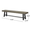 thumbnail image 3 of LifeSky 74-Inch Outdoor Acacia Wood Patio Bench for 3-4 People Seating: Weather-Resistant Solid Hardwood & Rustic Metal A-Frame - Sun, Rain & Snow Proof - for Deck, Garden, Backyard Dining, 3 of 8