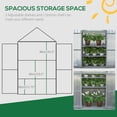 thumbnail image 4 of Outsunny 32" x 19" x 54" Garden Wood Cold Frame Greenhouse Flower Planter with Adjustable Shelves, Double Doors, Grey, 4 of 9