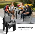 thumbnail image 5 of Seizeen 7 Pieces Patio Dining Set, Outdoor Patio Furniture Set, Plastic-wood Table Top with Steel Frame, Dining Set w/Gray Textilene Chairs for Backyard, Garden and Poolside, 5 of 10