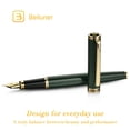 thumbnail image 2 of Pluma estilográfica BEILUNER Racing Green con punta de oro de 24 quilates, tamaño mediano, 2 of 8