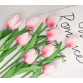 thumbnail image 1 of Nvzi 12 flores artificiales de tulipán, flores falsas, flores artificiales para decoración de bodas, blanco y rosa 2, 1 of 5