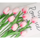 thumbnail image 1 of Xiao Hua 12 flores artificiales de tulipán, flores falsas, flores artificiales para decoración de bodas, blanco y rosa 2, 1 of 5