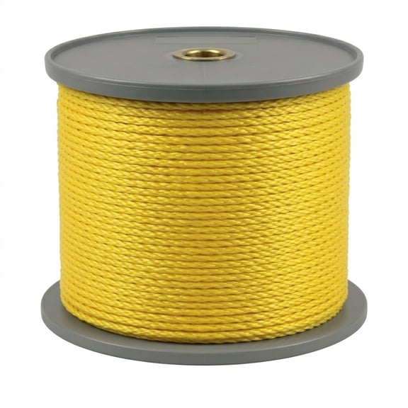 Rope King HBP-12250 Hollow Braided Poly Rope 1/2 inch x 250 feet Yellow - Conduit Pull Line Marine