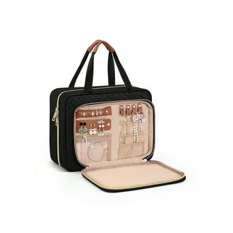 London Soho New York Three Drawer Makeup Storage Gold Beauty Case