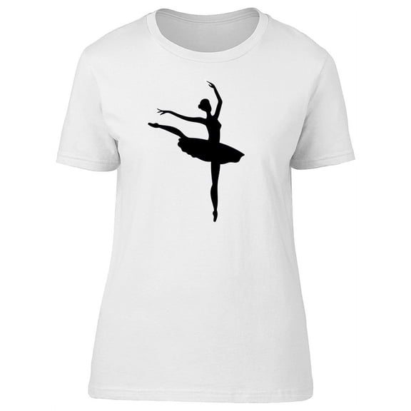 Ballerina Black Silhouette T-Shirt Women -Image by Shutterstock, Female Small