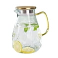 thumbnail image 2 of Thickened Glass Beverage Pitcher with Stainless Steel Lid, Large Capacity Clear Glass Water Jug for Home Kitchen Office Party Drinks, 51oz, 2 of 6
