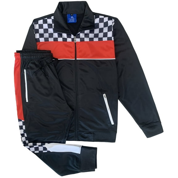 Plaid Checker style jogger tracksuit Men