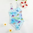 thumbnail image 2 of Otqutp Toddler Girls Dinosaur Swimming One Piece Kids Cute Tie Dye Swimsuit Adjustable Straps Floral Print Rainbow Bathing Suit Modest Beach Swimwear, 2 of 4