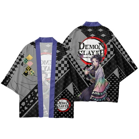 

Demon Slayer Kimono Robe Cloak Set Charming Breathable Vivid Design Kimono Costume with Shorts for Little Boys Girls Child for Daily Wear