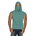 thumbnail image 3 of DDAPJ pyju Men's UPF 50+ Sun Protection Shirt with Mask Sleeveless Hooded Tank Top Cooling Hiking Fishing Performance Shirts Liquidación Blue Green XL, 3 of 9
