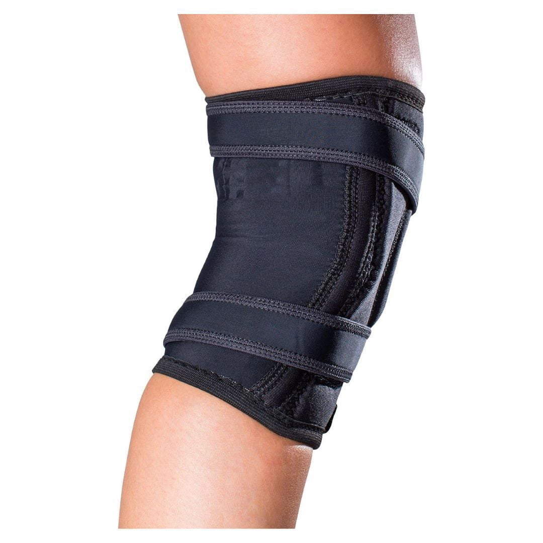 DonJoy Tru-Pull Lite X-Large Right Leg Knee Brace with Breath-O-Prene and Pull Straps for Mild to Moderate Patellar Dislocations (Black)