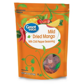 Great Value Mild Dried Mango with Chili Pepper Seasoning, 6 oz