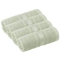 Melissa Linen, 4 Pack Washcloth, Super Absorbent and Ultra Durable Weave Towel, Green