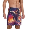 thumbnail image 2 of Wukai Astronaut Dolphin Men’s Short Pajama Pants With Pockets Soft Sleep Pj Shorts for Men-Small, 2 of 6
