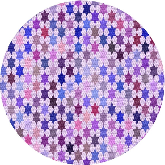 Ahgly Company Machine Washable Indoor Round Transitional Blossom Pink Area Rugs, 7' Round