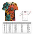 thumbnail image 2 of Nostalgic Vintage Floral Womens Tops Women's Fashion Casual Short Sleeve Flower Print Round Neck Pullover Top Blouse, 2 of 6