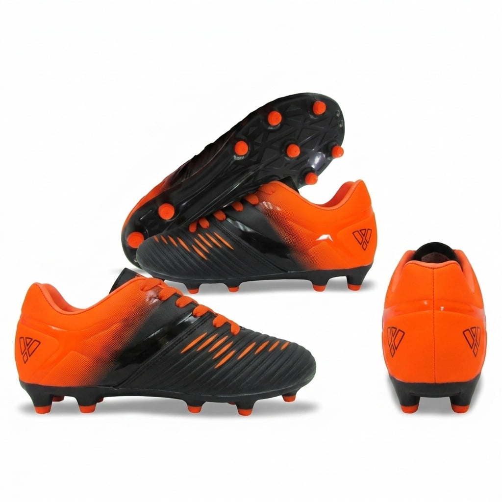 Vizari Liga Firm Ground Soccer Cleats for Kids – Durable, Lightweight, and Comfortable Soccer Shoes for Boys and Girls,Orange,12