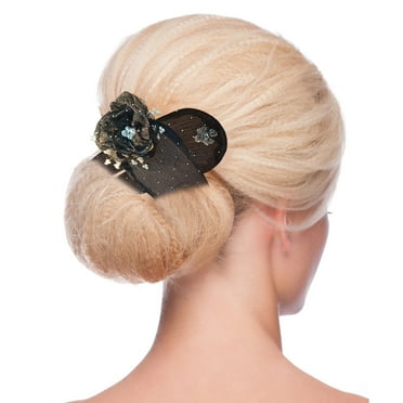 Momihoom Hand Embroidered Flowers Hair Bun Maker Deft Bun for Hair Twister, Flexible Donut Hair Bun, Lazy Hair Curler Bun Clips, Fashion French Hairstyle, Hair Accessories