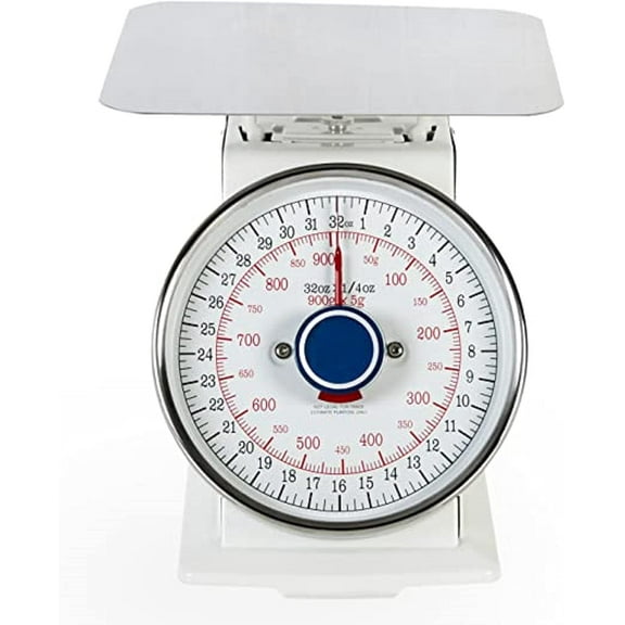 TrueCraftware- 2 lb. Mechanical Kitchen Flat Platform Weighing Food Scale- Heavy Duty Portion Control Mechanical Kitchen and Food Scale Industrial Dial Scale for Kitchens and Restaurants