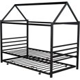 thumbnail image 5 of Twin Size Metal House Shape Platform Bed with Trundle, 5 of 7
